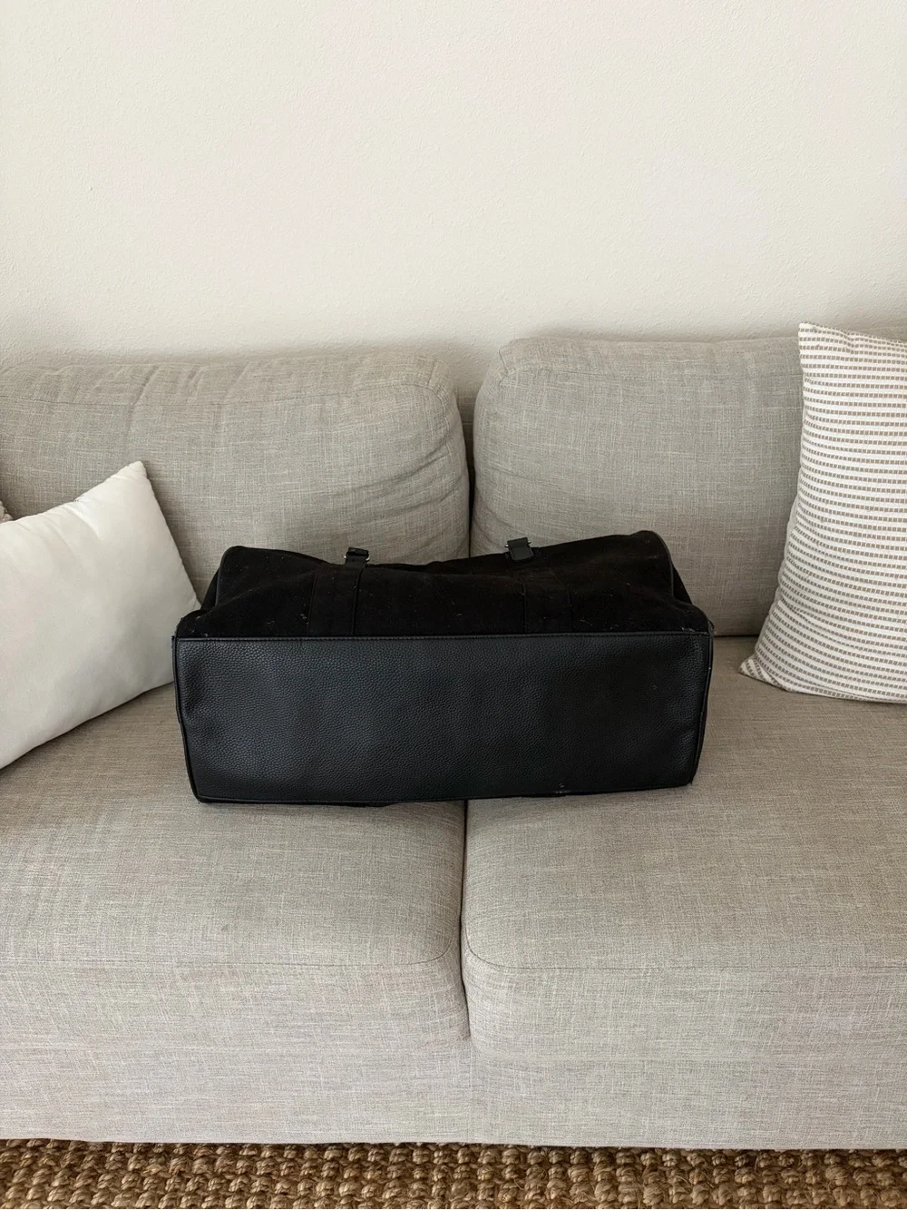 Polo by Ralph Lauren Black Canvas Duffel with White Polo Player Logo